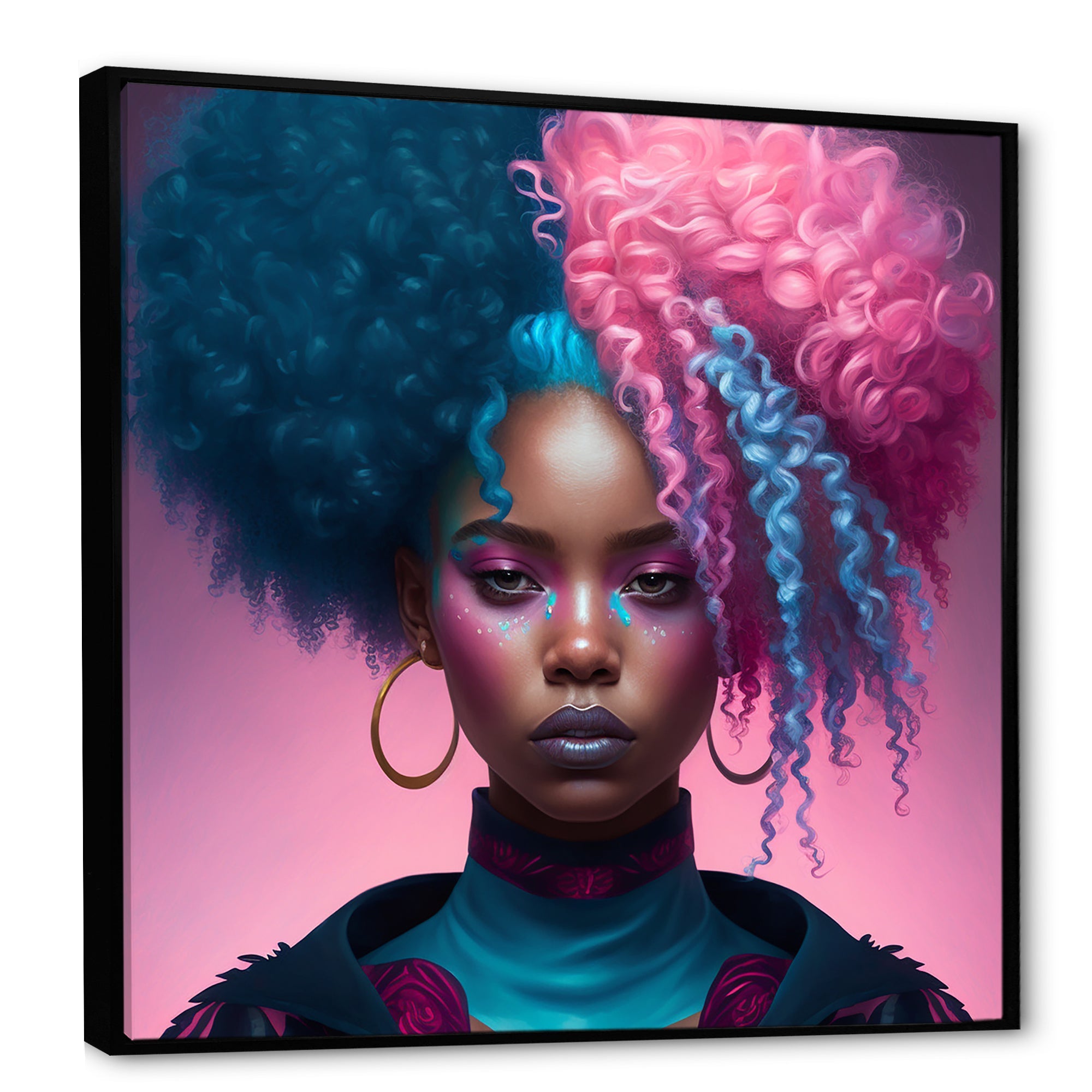 Hip Hop Girl With Pink And Blue Hair III