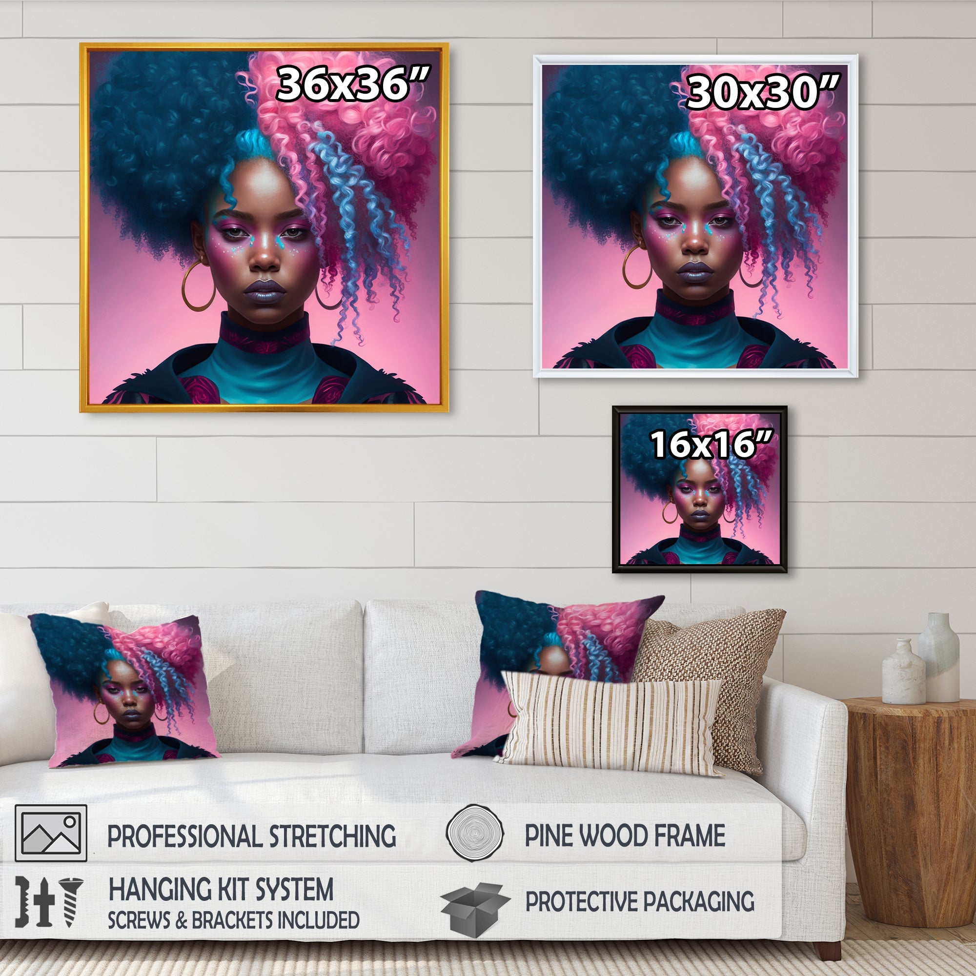 Hip Hop Girl With Pink And Blue Hair III