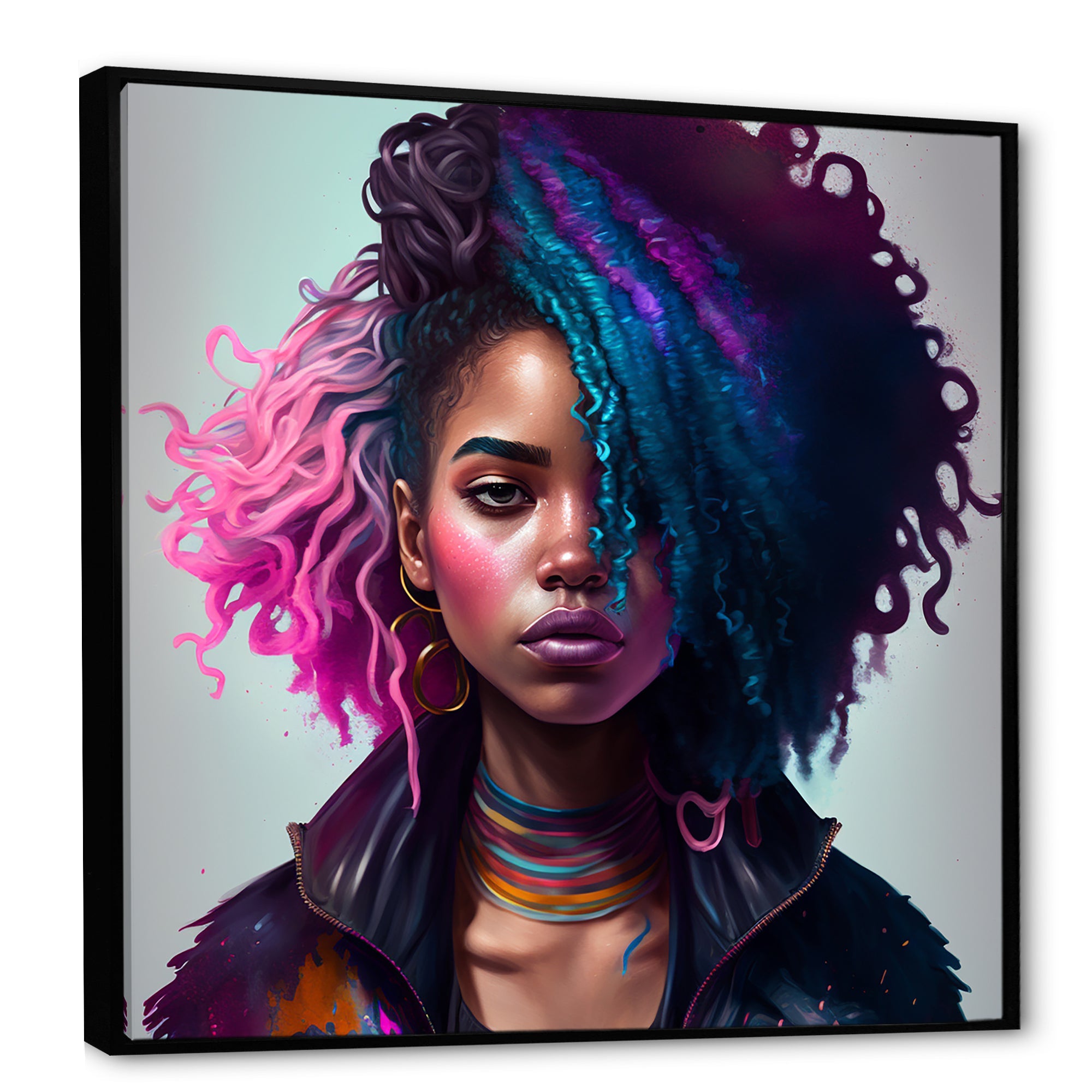 Fashion Hip Hop Girl In Pink And Blue I