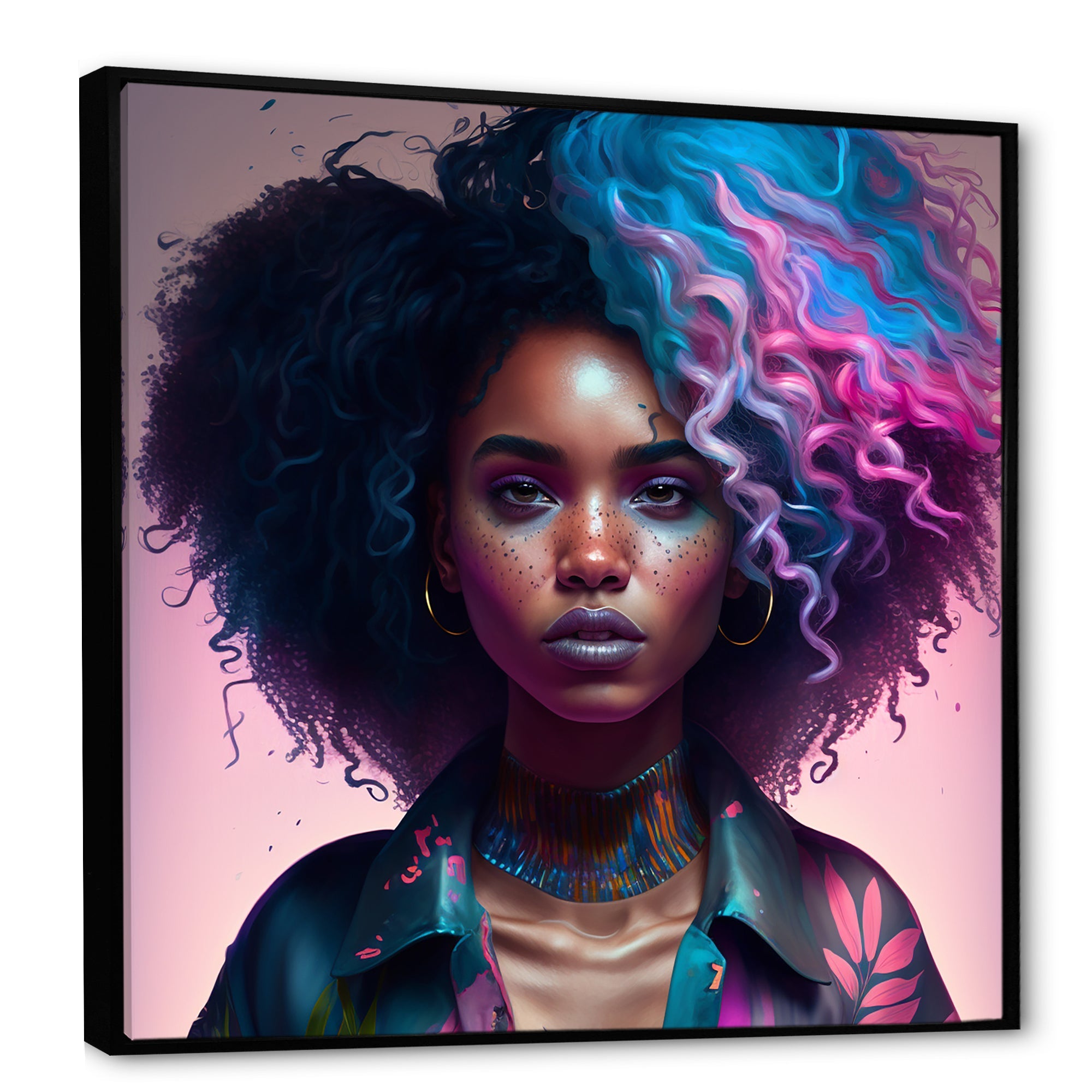 Fashion Hip Hop Girl In Pink And Blue III