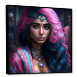 Fashion Indian Woman In Pink And Blue IV