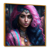 Fashion Indian Woman In Pink And Blue IV