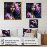 Fashion Indian Woman In Pink And Blue IV