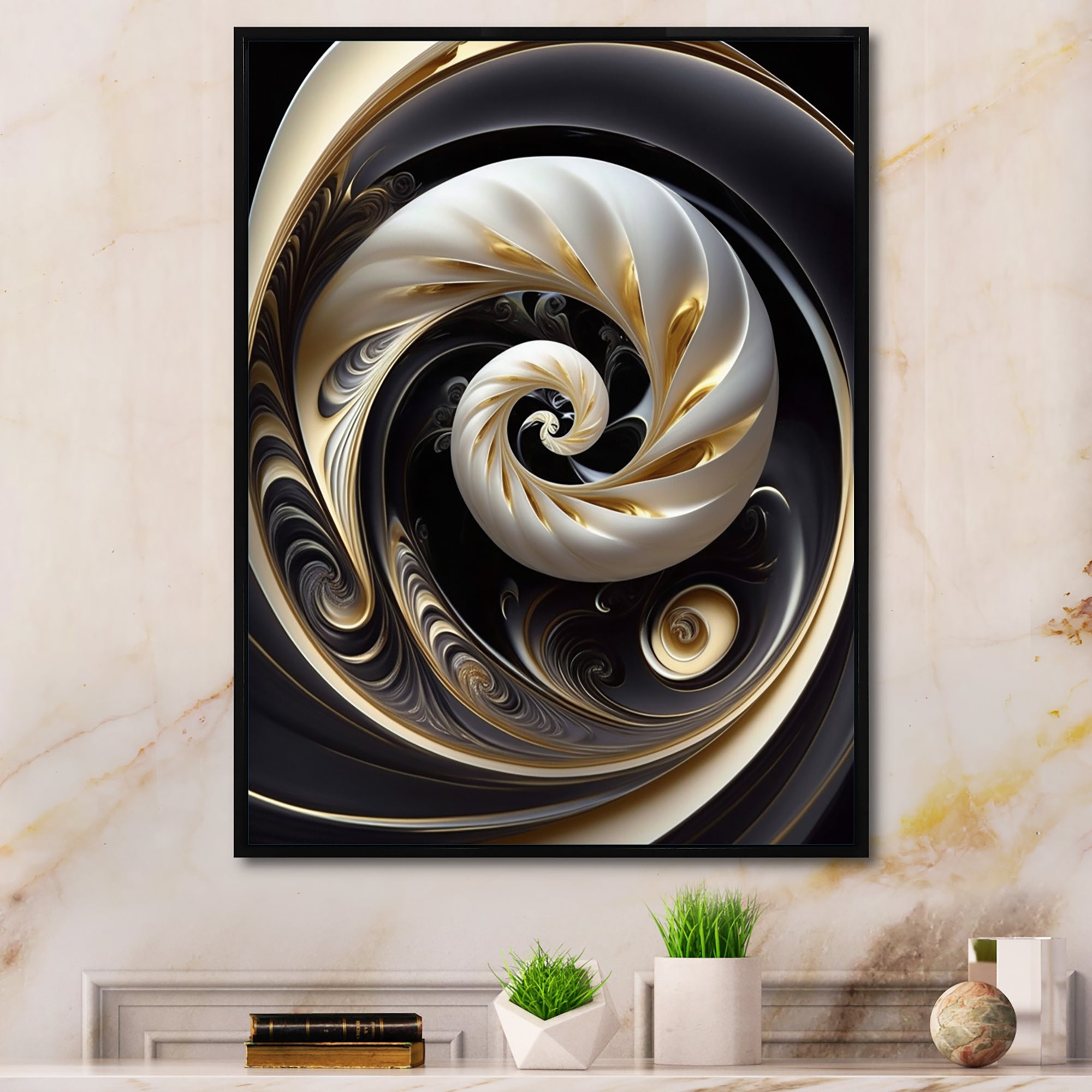 Gold Black And White Stained Glass V