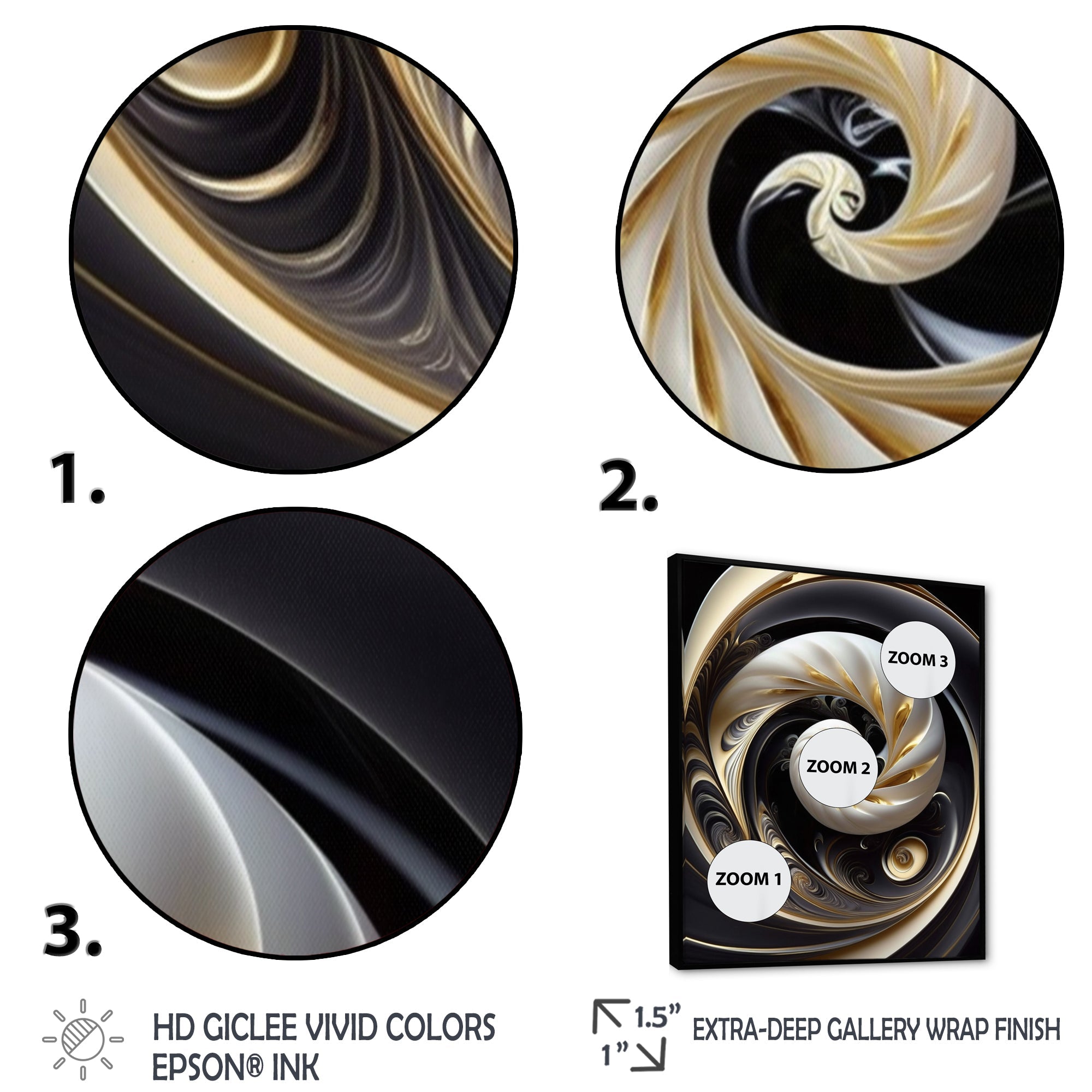 Gold Black And White Stained Glass V