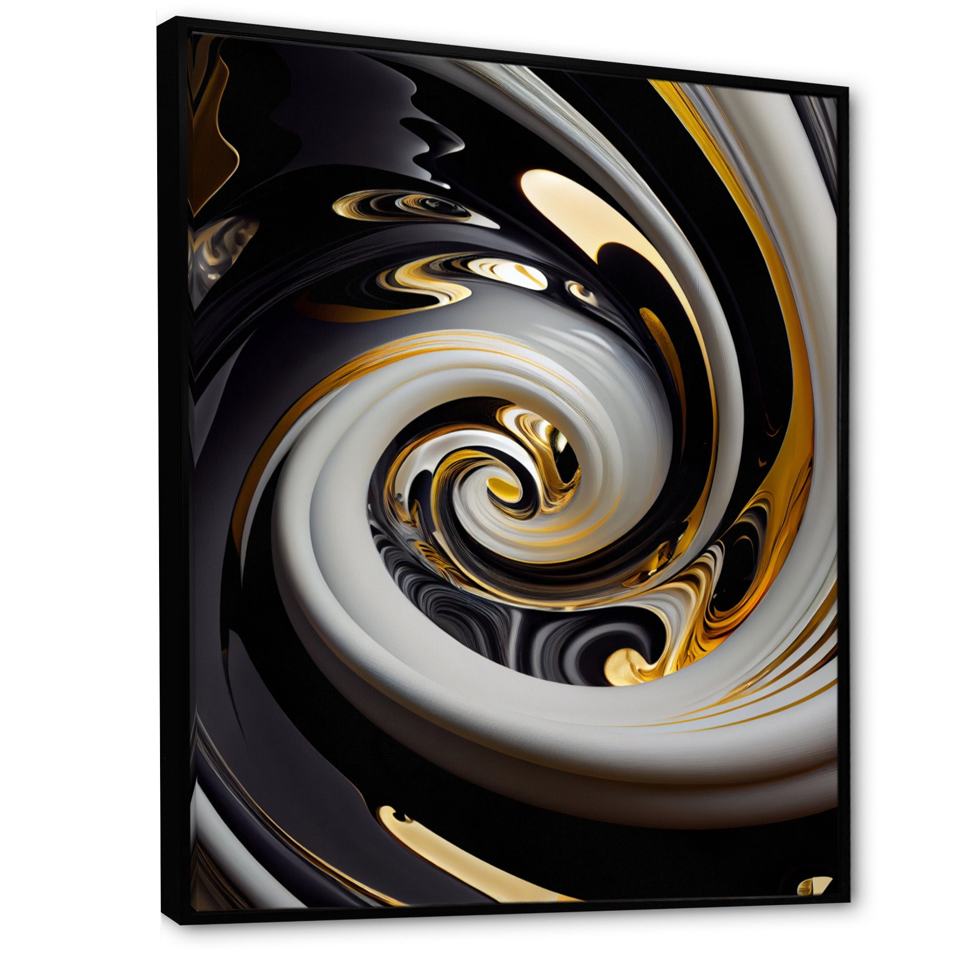 Gold And Black Stained Glass Spiral III