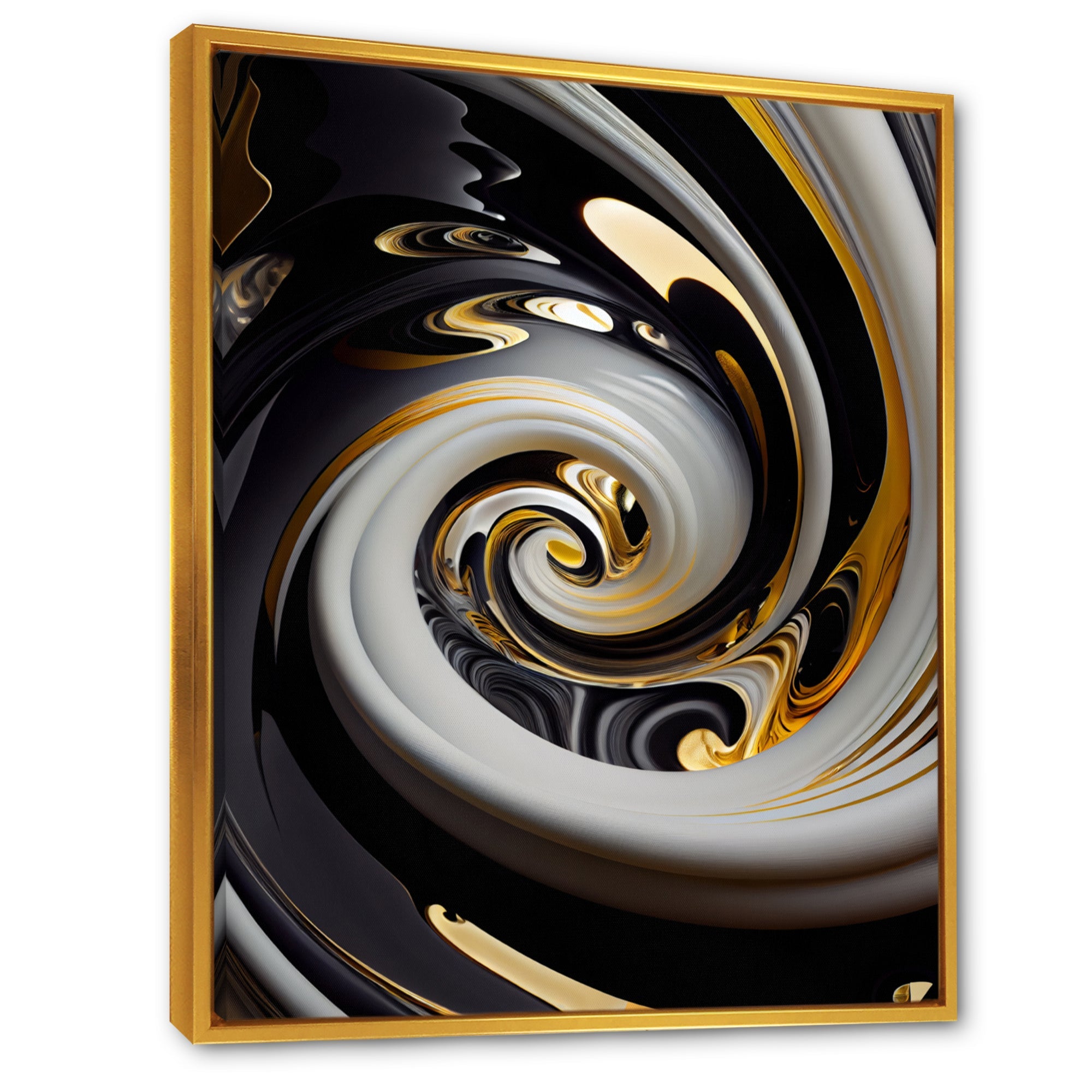 Gold And Black Stained Glass Spiral III
