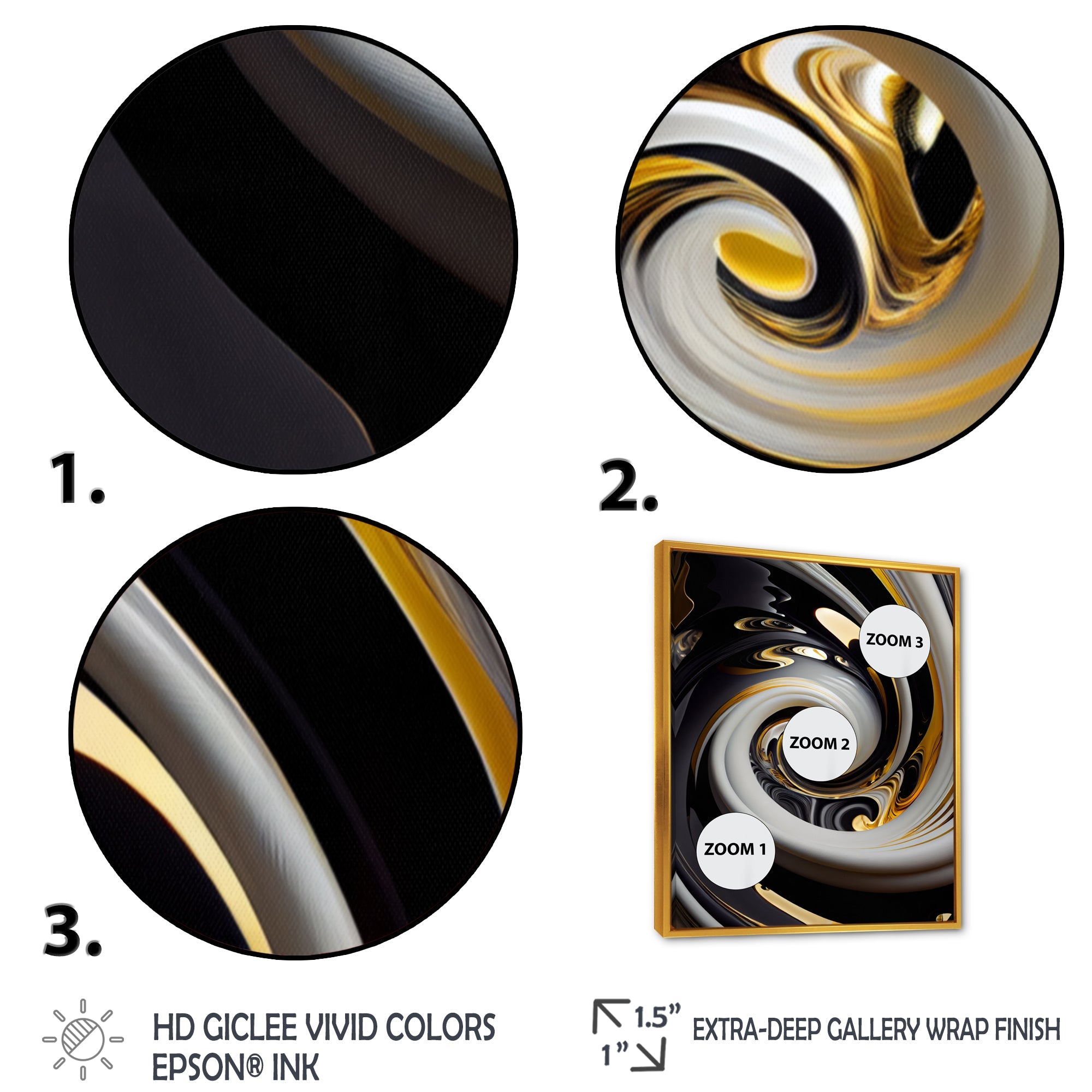 Gold And Black Stained Glass Spiral III