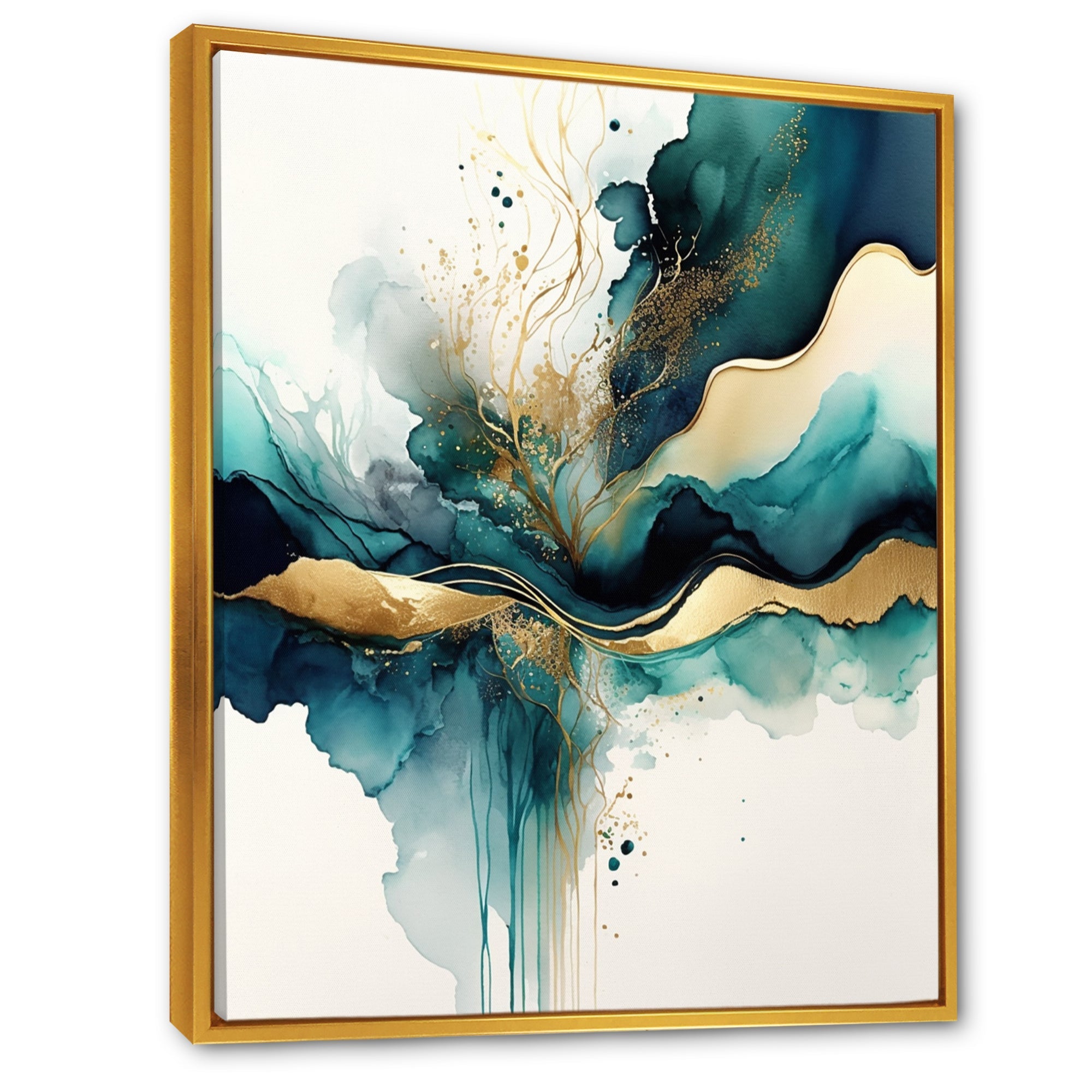 Teal And Gold Abstract Expression III