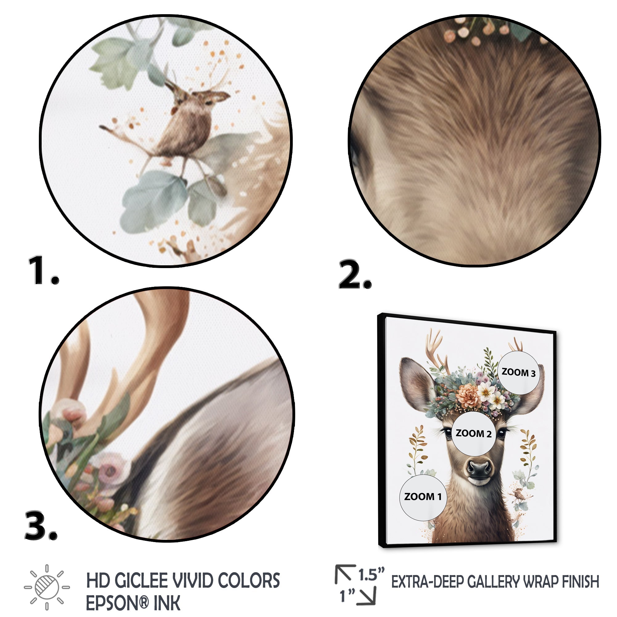 Cute Baby Caribou With Floral Crown I