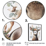 Cute Baby Caribou With Floral Crown I