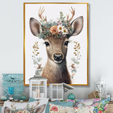 Cute Baby Caribou With Floral Crown I