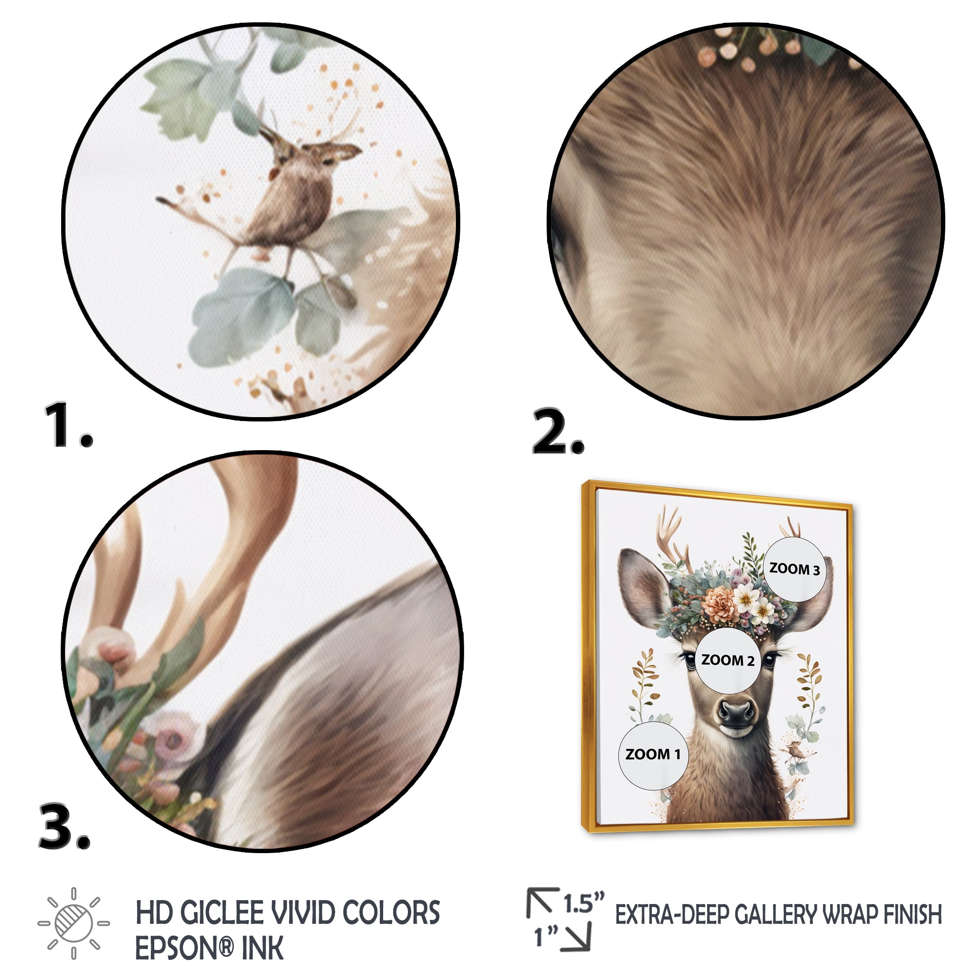 Cute Baby Caribou With Floral Crown I