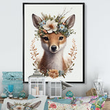 Cute Baby Fox With Floral Crown II