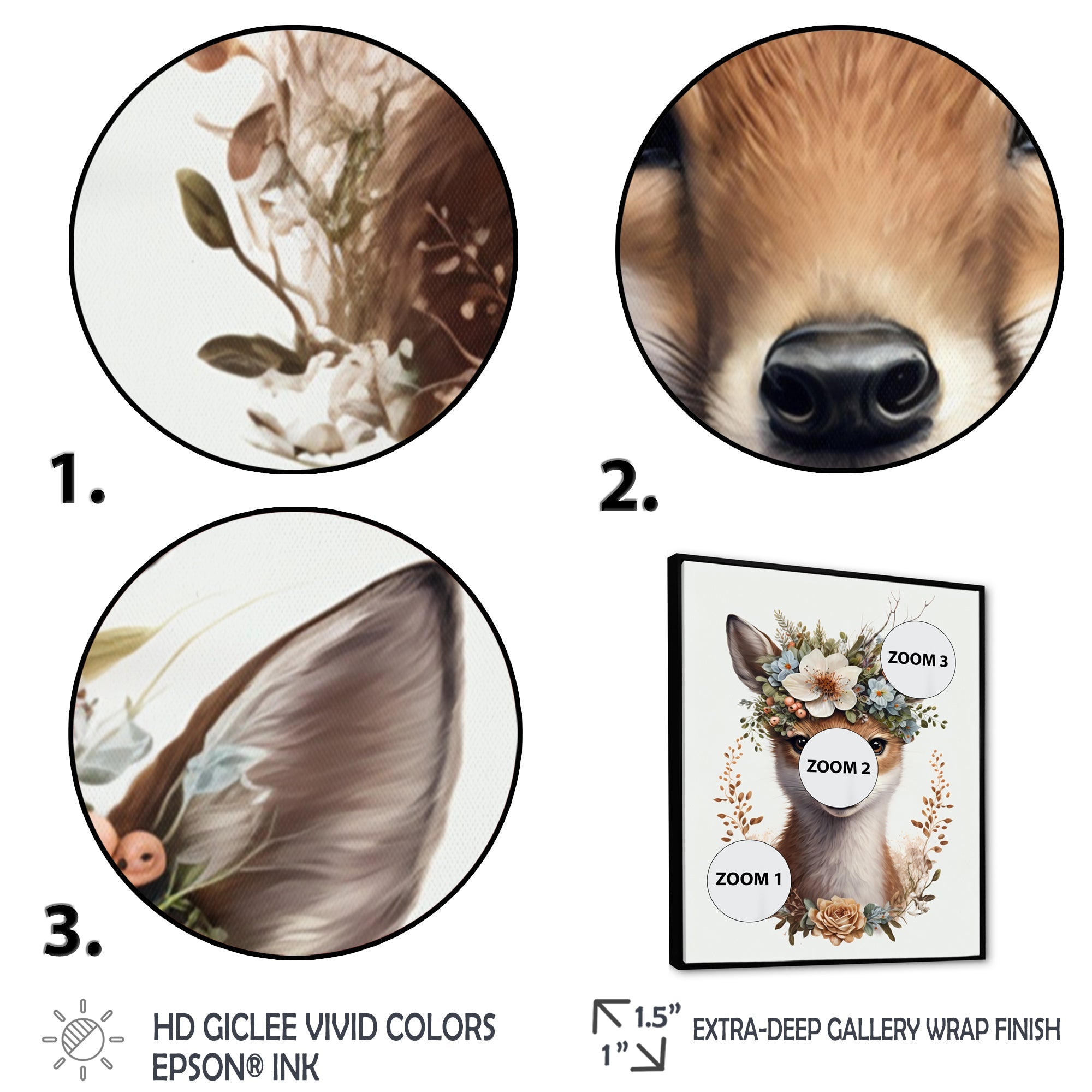 Cute Baby Fox With Floral Crown II