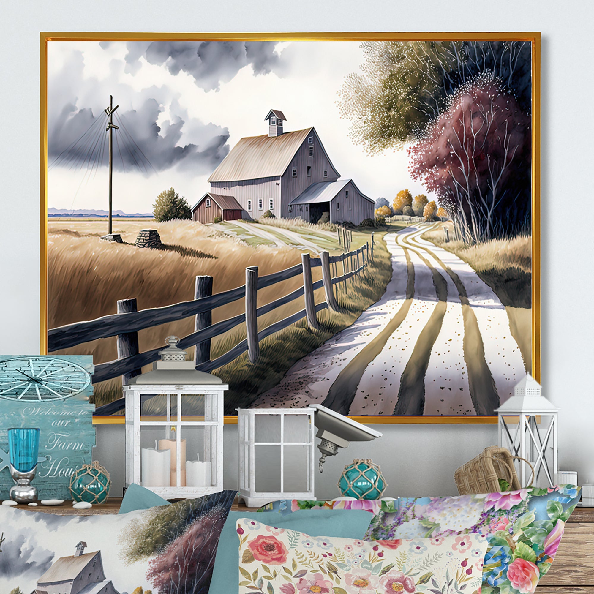 Calm Red Barn In Spring VII