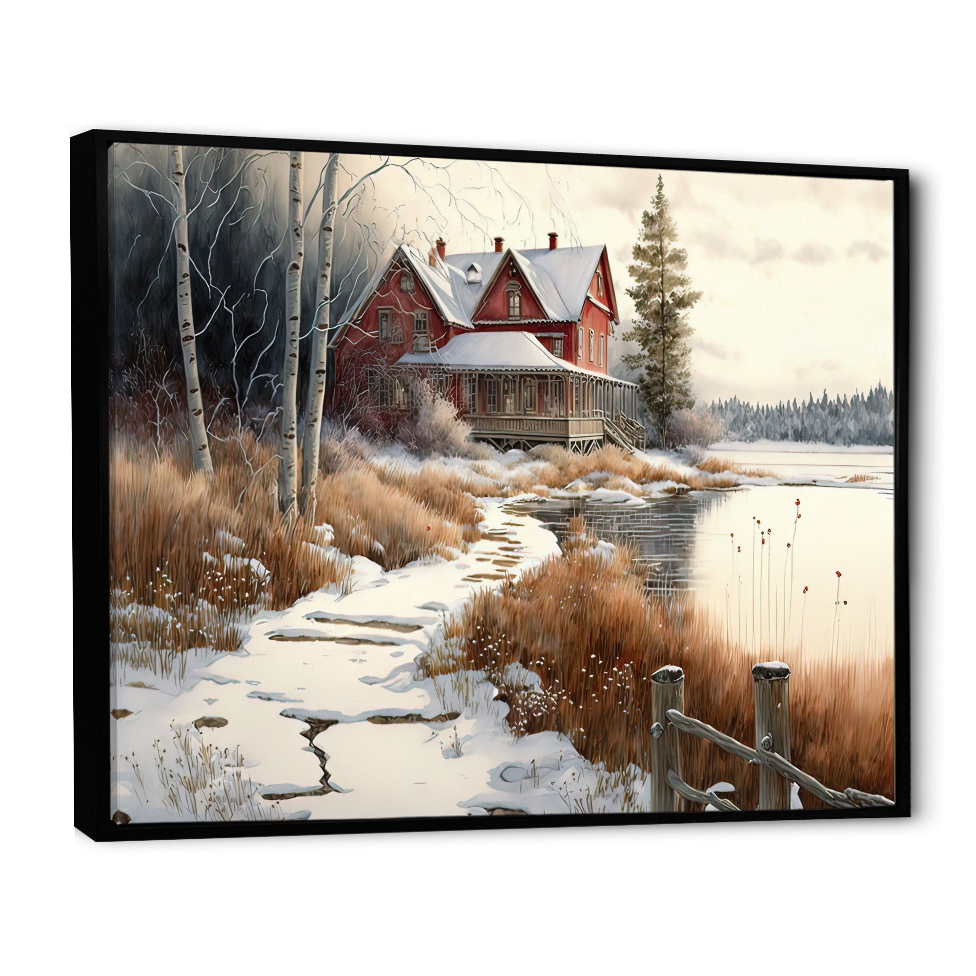 Calm Red Barn In Winter II