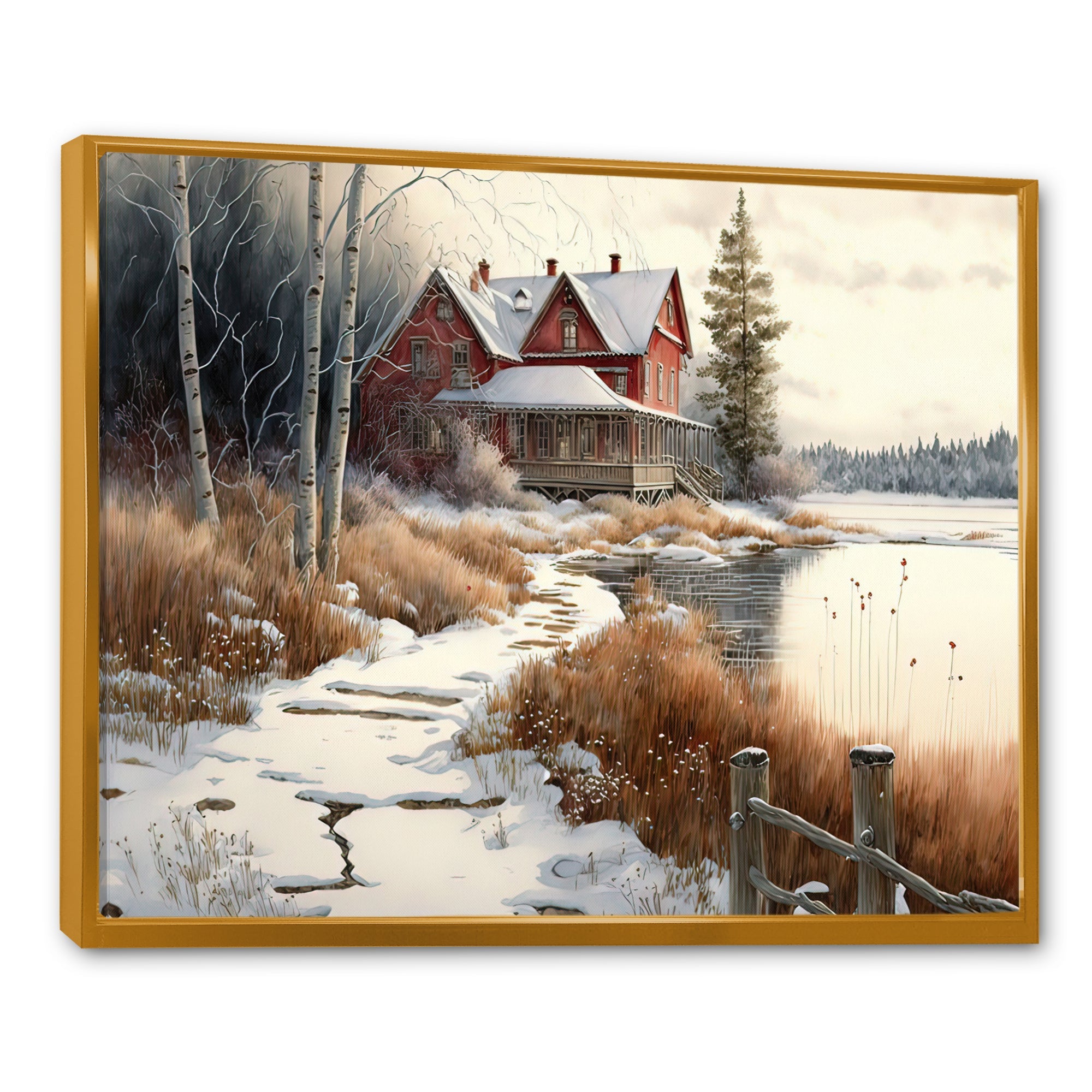 Calm Red Barn In Winter II