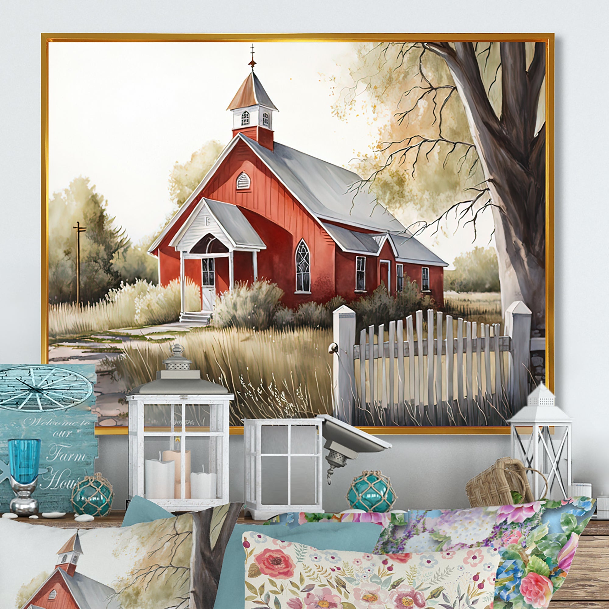 Monochome Yellow And Grey Farm V