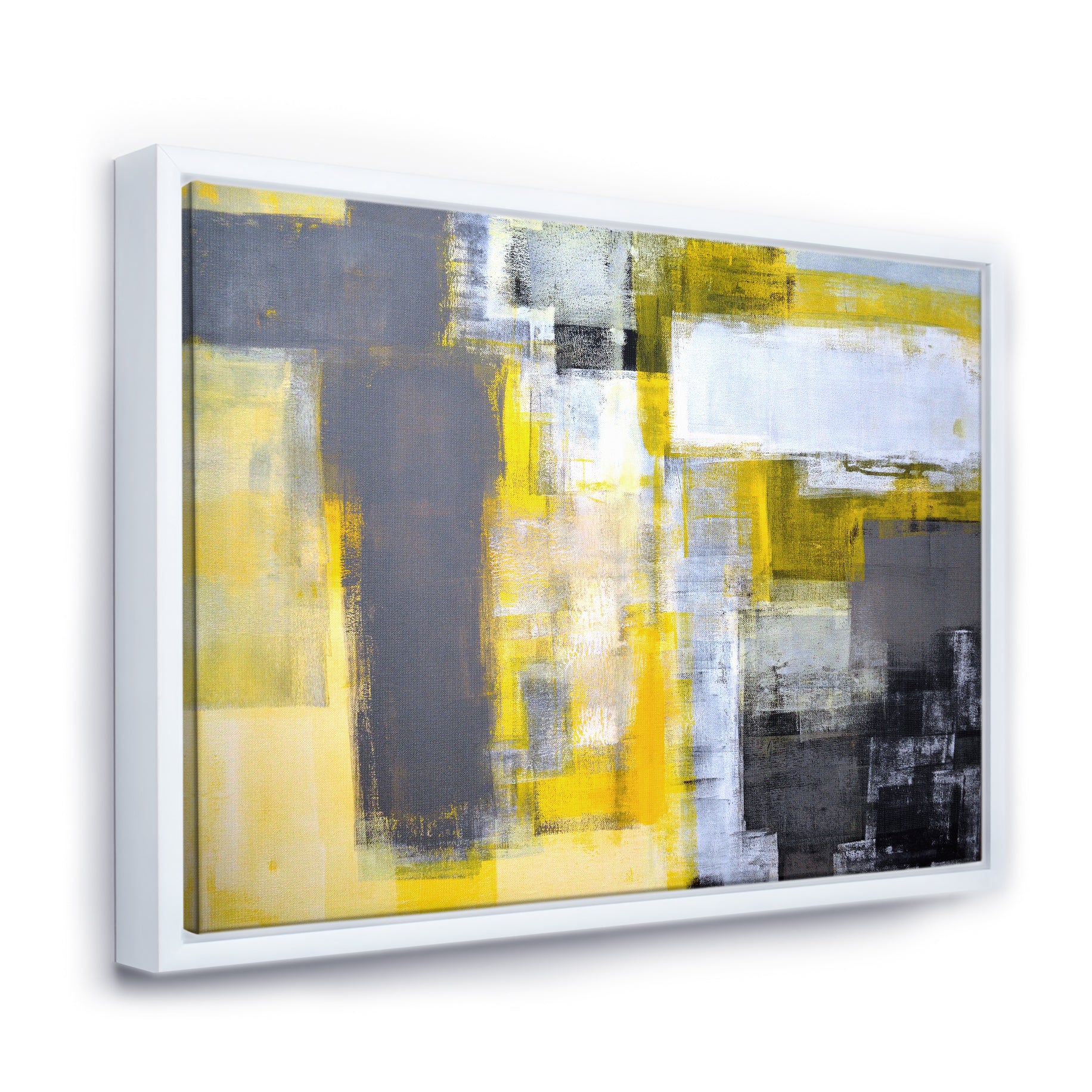 Grey and Yellow Blur Abstract Wall Art
