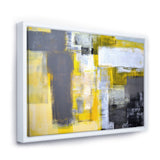 Grey and Yellow Blur Abstract Wall Art