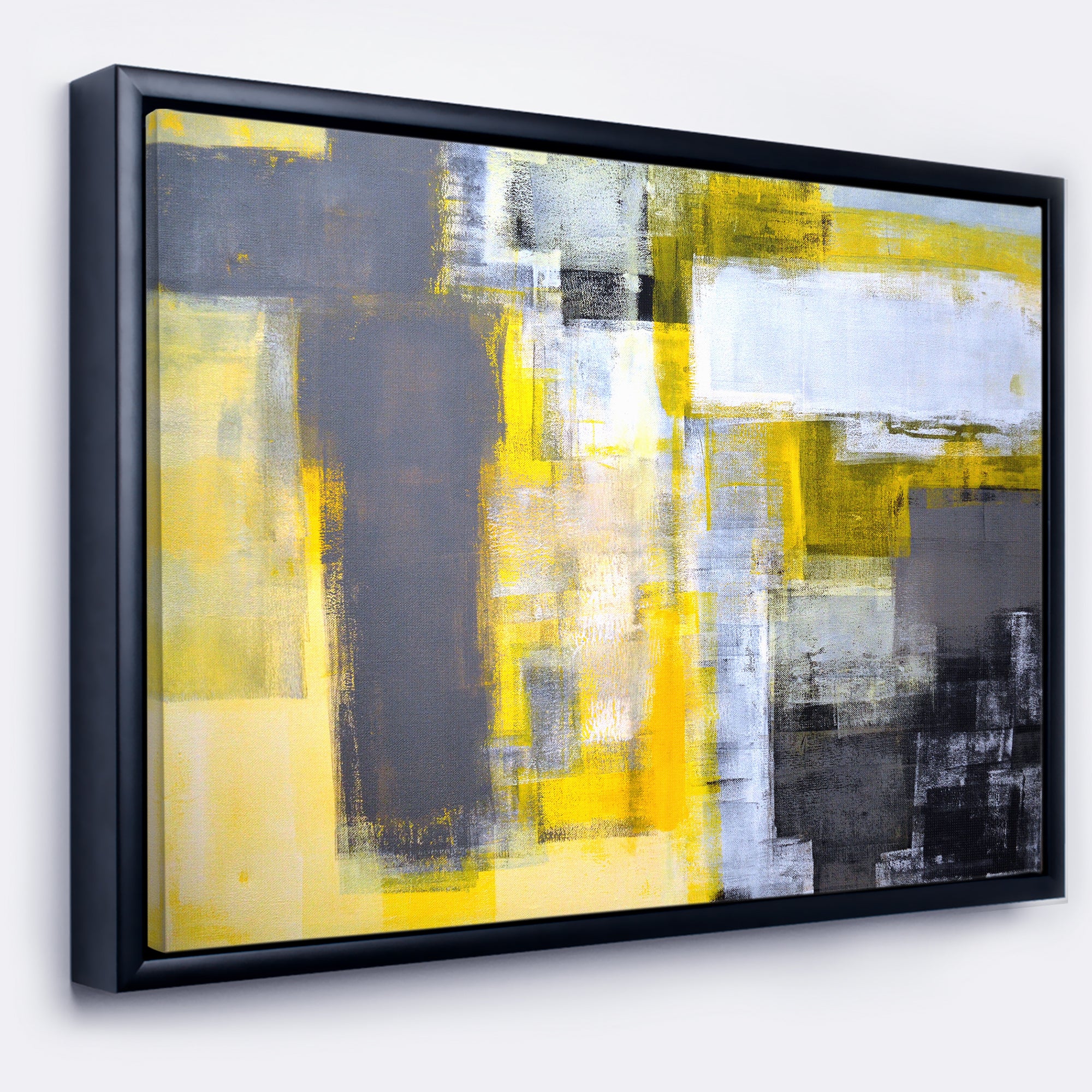 Grey and Yellow Blur Abstract Wall Art