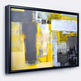 Grey and Yellow Blur Abstract Wall Art