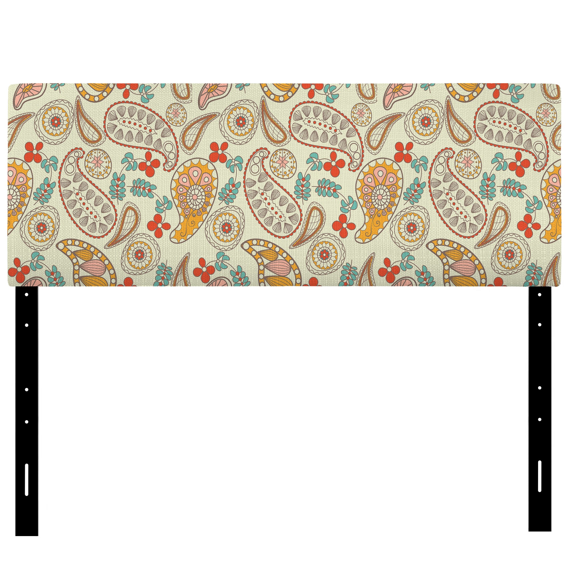 Paisley Pattern upholstered headboard