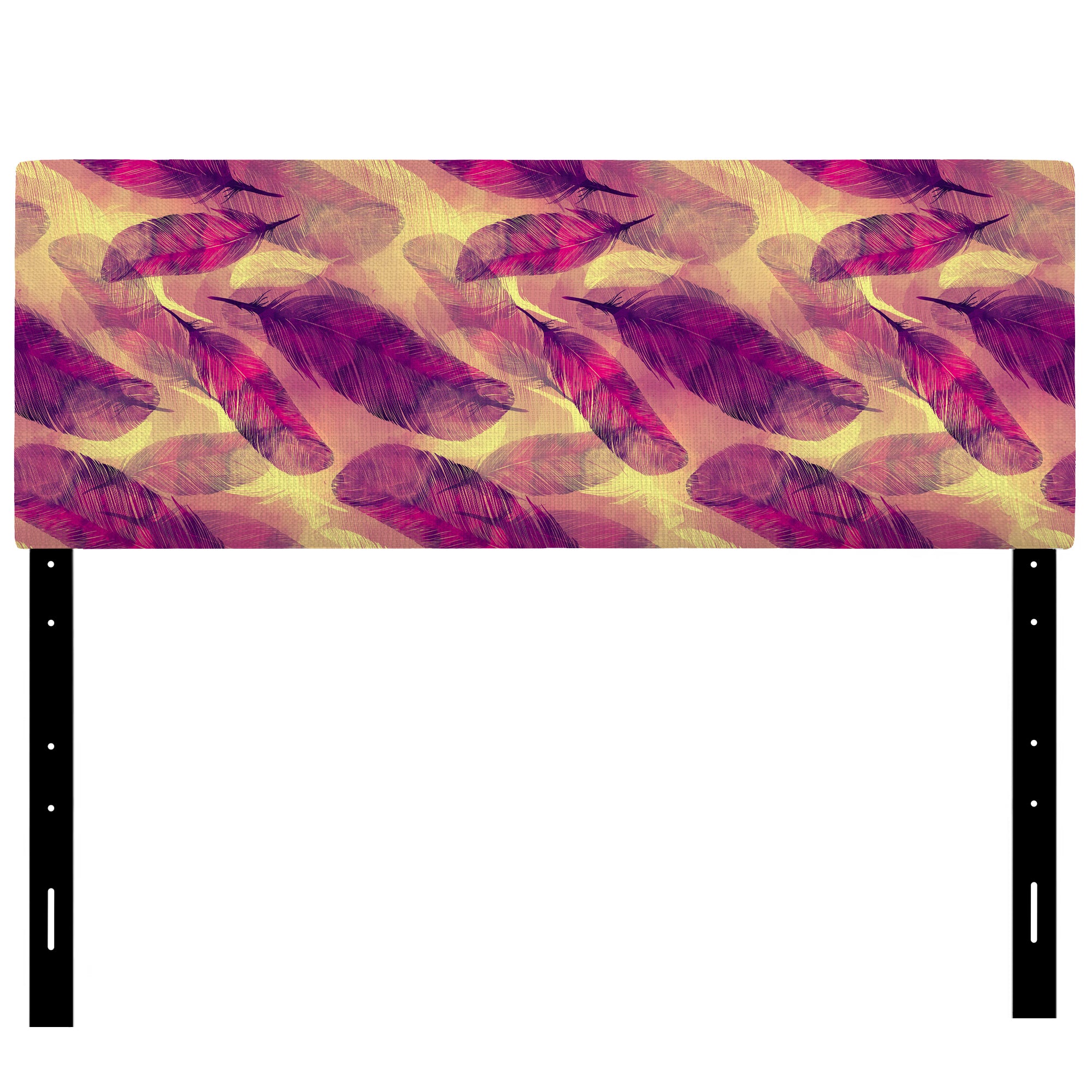 Feathers Boho Pattern upholstered headboard