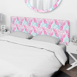 Colorful Pattern with Tropical Flowers & Pineapples upholstered headboard