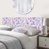 Pink Purple Paisly upholstered headboard
