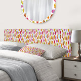 Pattern with Colorful Feathers upholstered headboard