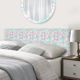 Pattern of Undulating Geometric Forms upholstered headboard