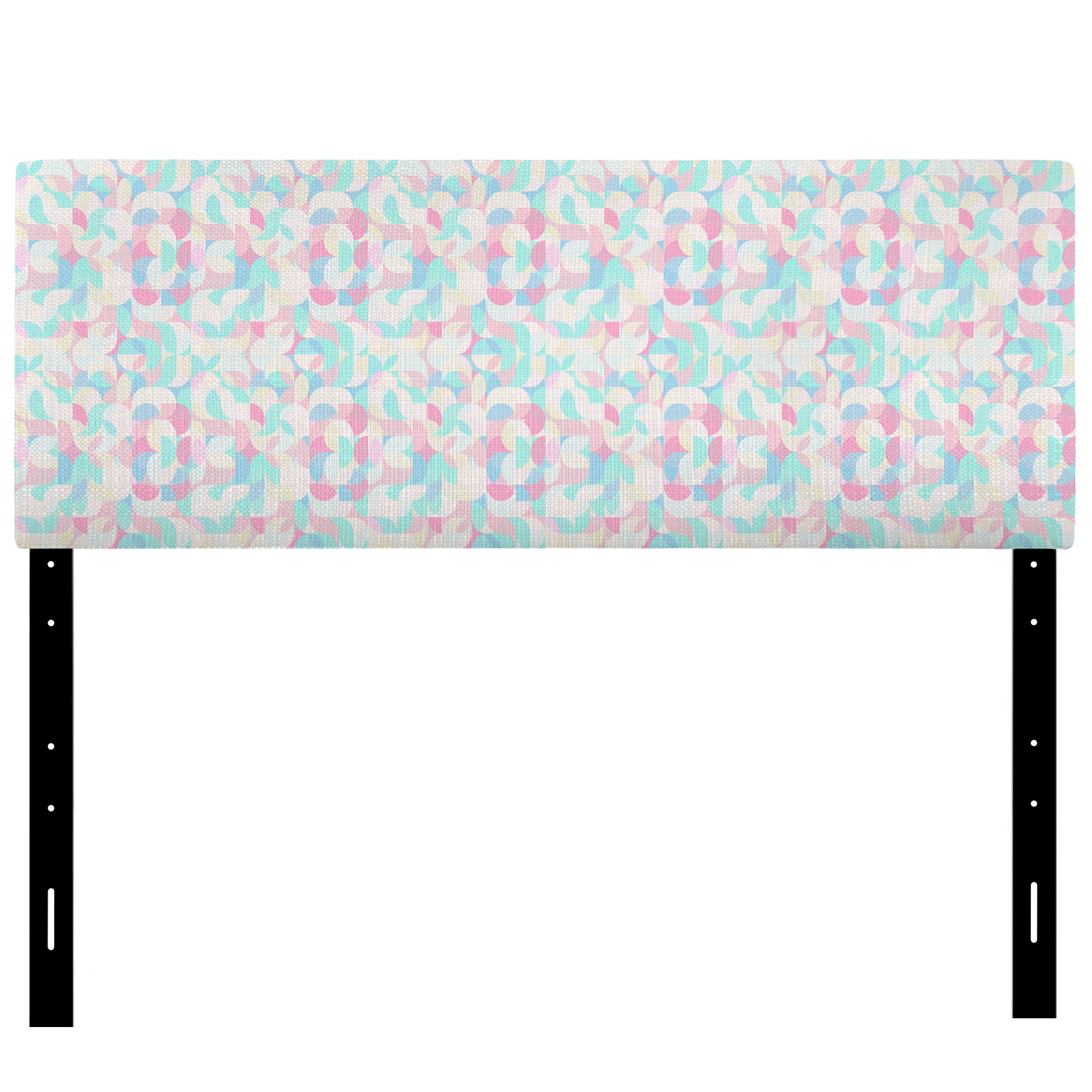 Pattern of Undulating Geometric Forms upholstered headboard