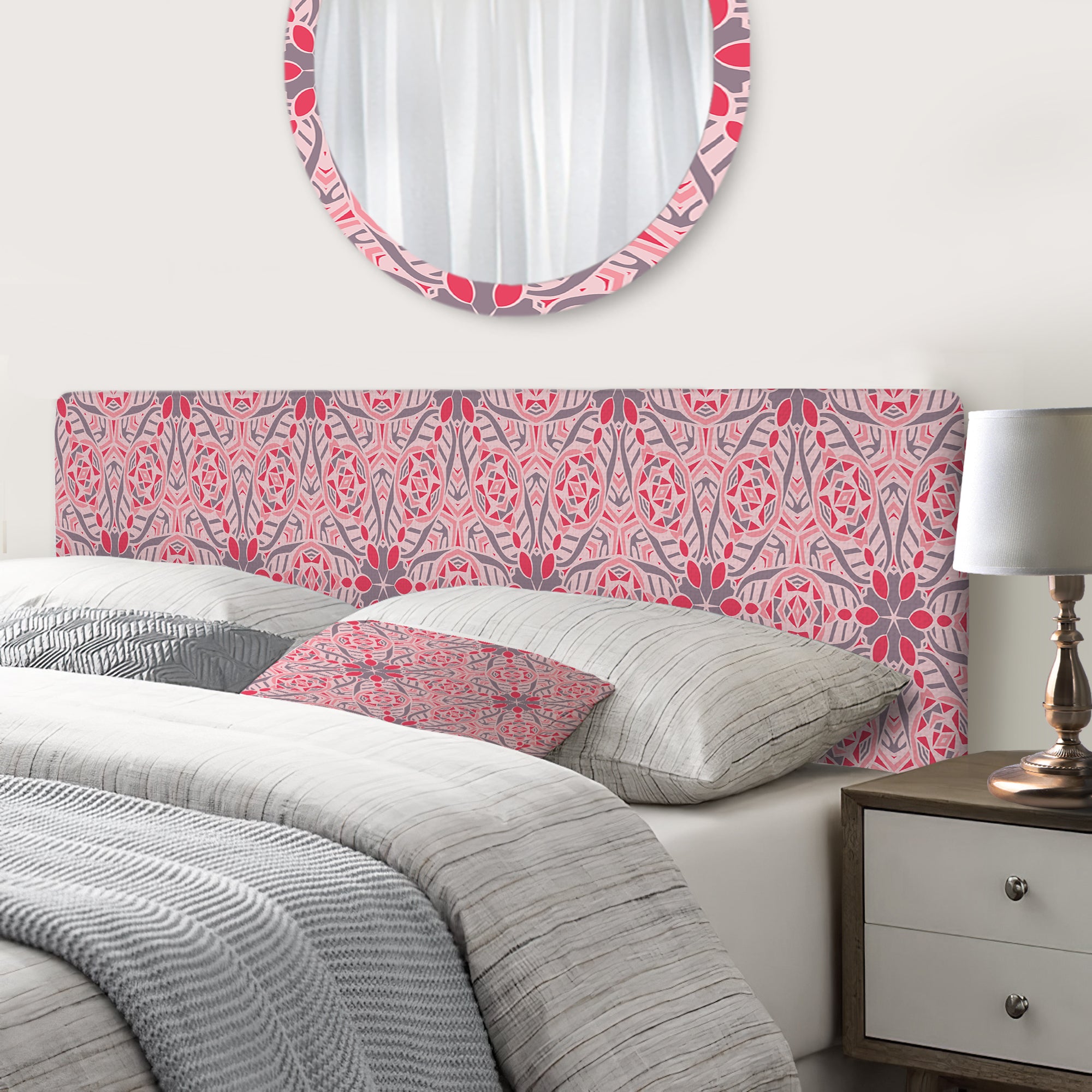 Cute Abstract Mosaics Pattern upholstered headboard