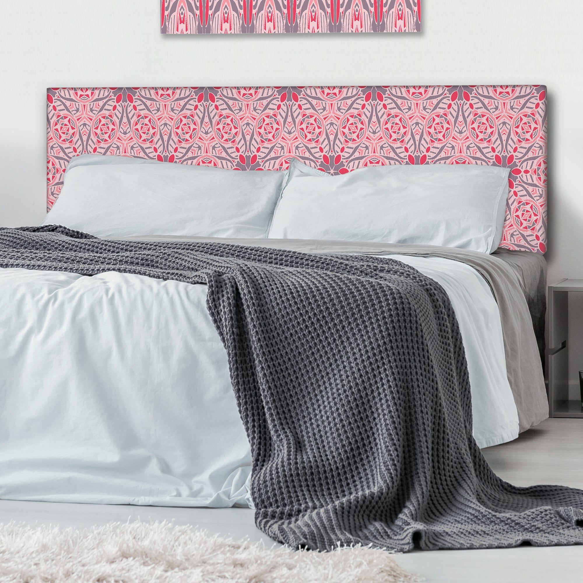 Cute Abstract Mosaics Pattern upholstered headboard