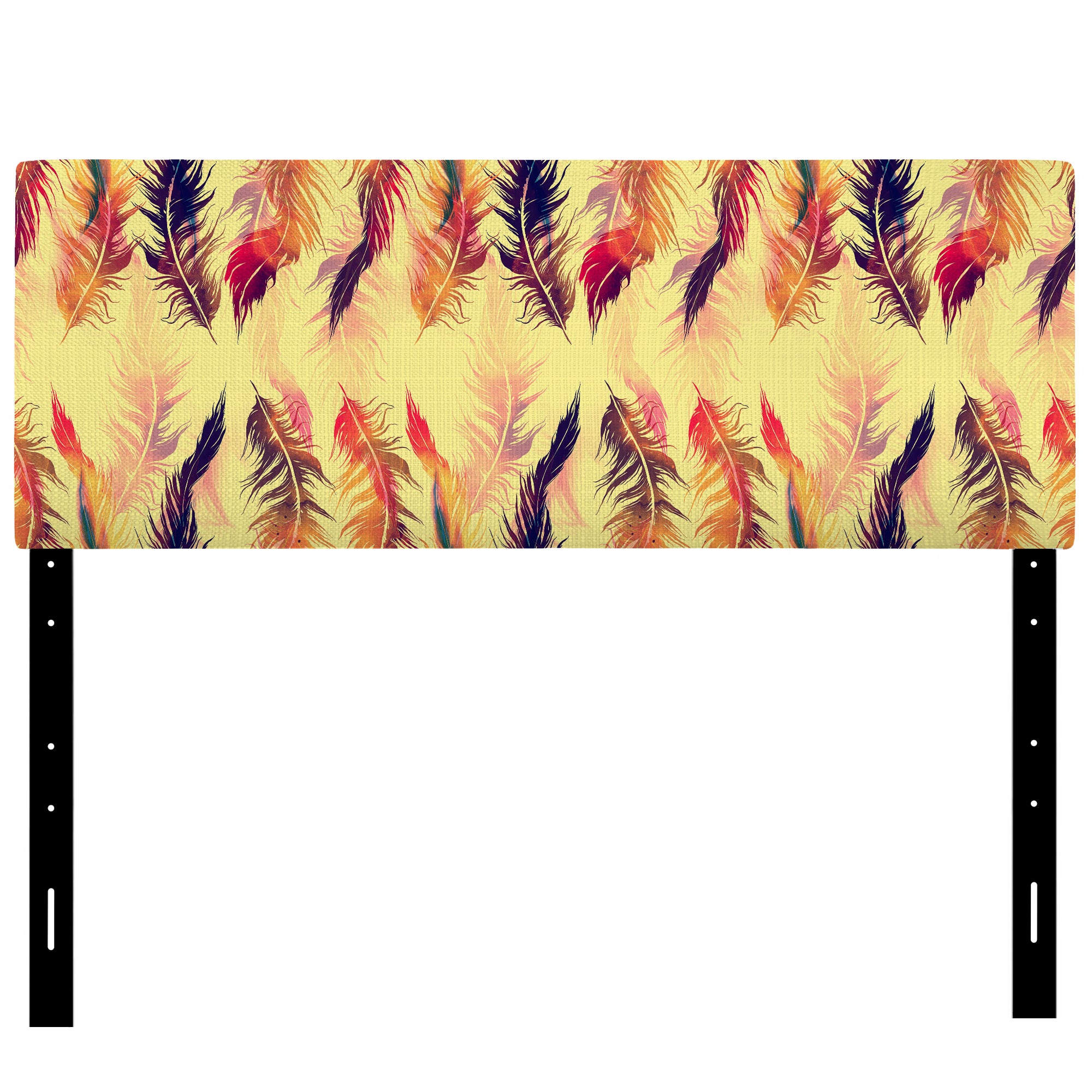 Pattern with Imprints of Flying Bird Feathers upholstered headboard