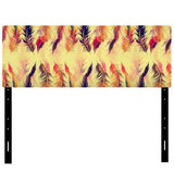 Pattern with Imprints of Flying Bird Feathers upholstered headboard