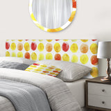 Pattern with Yellow Watercolor Spots upholstered headboard
