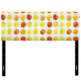 Pattern with Yellow Watercolor Spots upholstered headboard