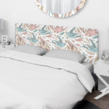 Pattern with Swallow Birds & Flowers upholstered headboard