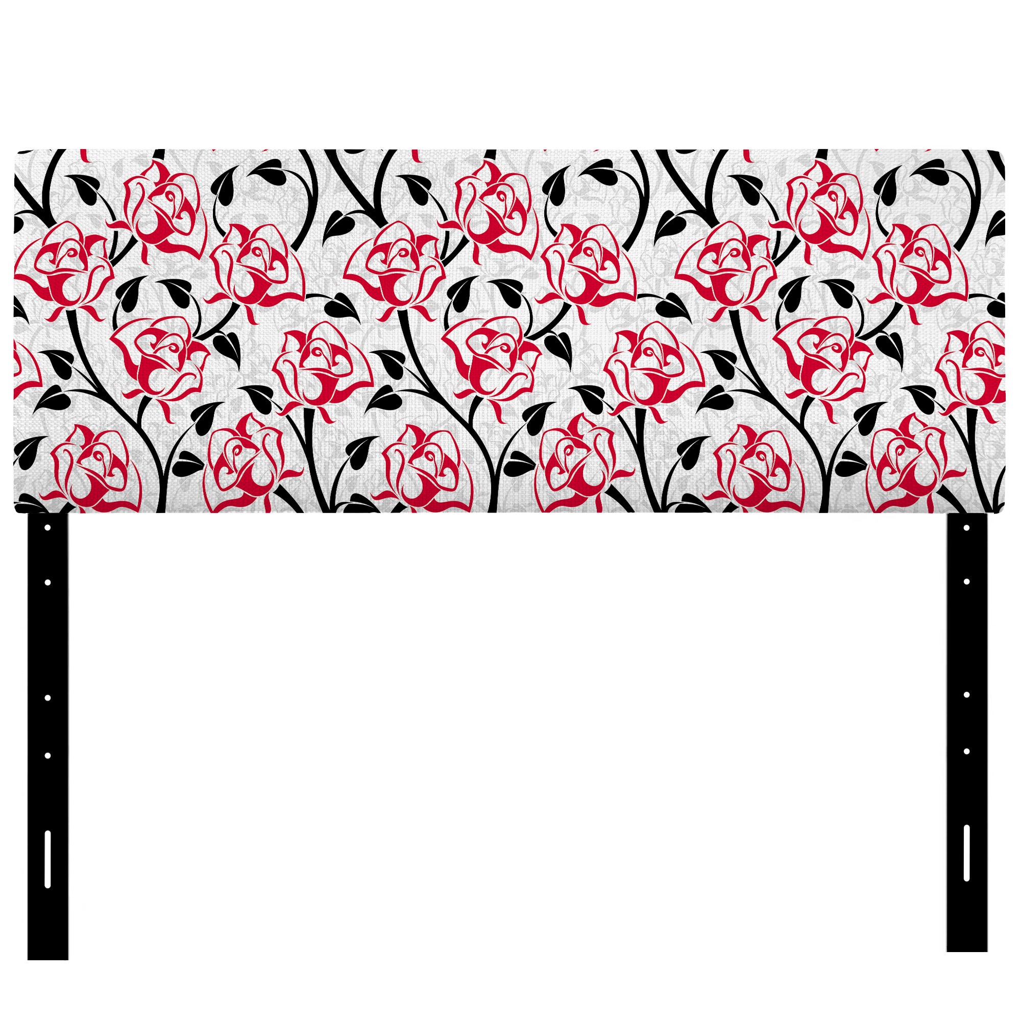 Pattern with Roses upholstered headboard