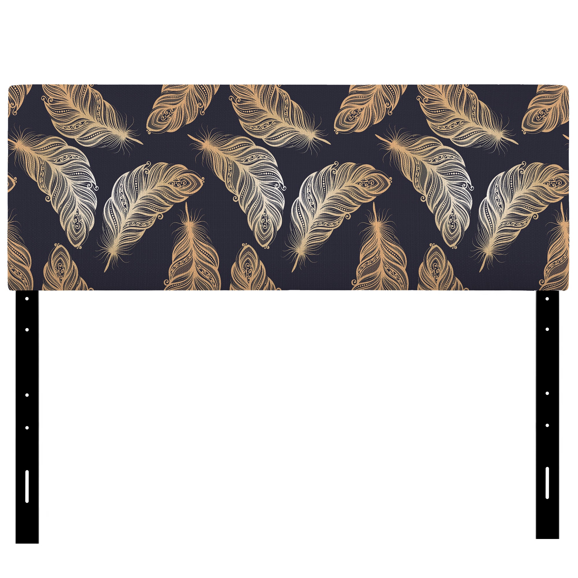 Pattern with Feathers upholstered headboard