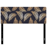 Pattern with Feathers upholstered headboard