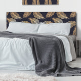 Pattern with Feathers upholstered headboard