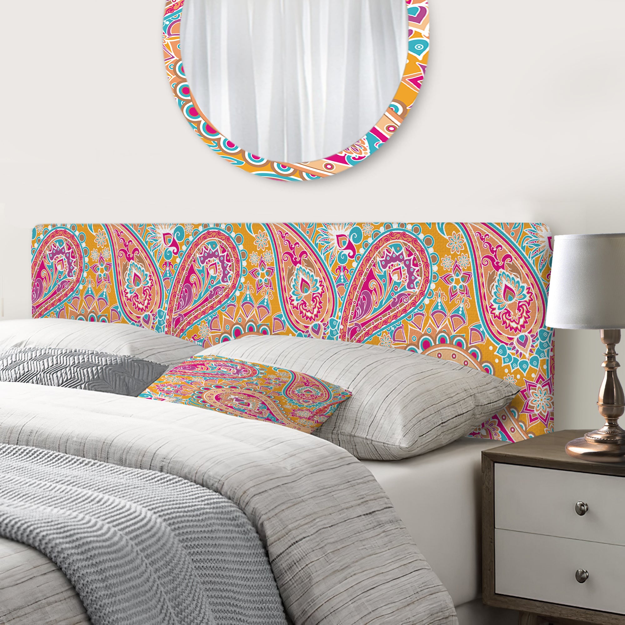 Pattern Based on Paisley upholstered headboard