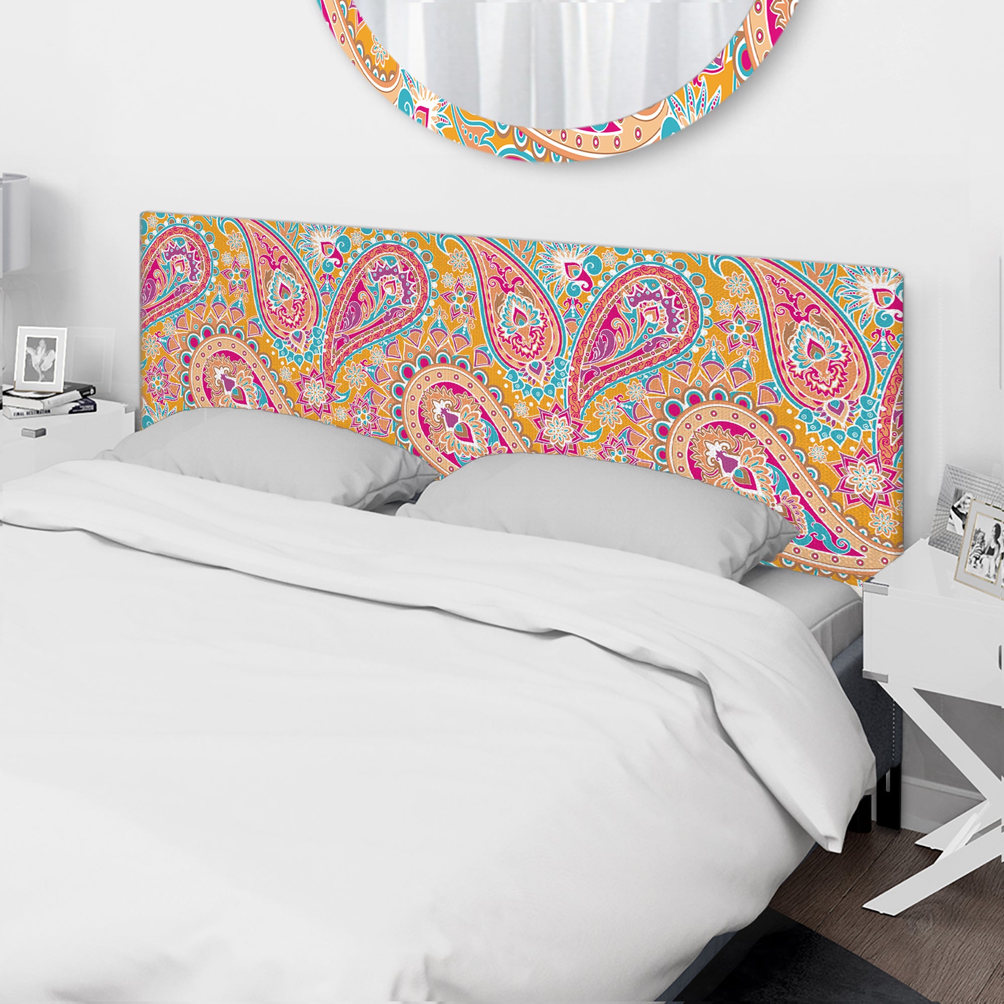 Pattern Based on Paisley upholstered headboard