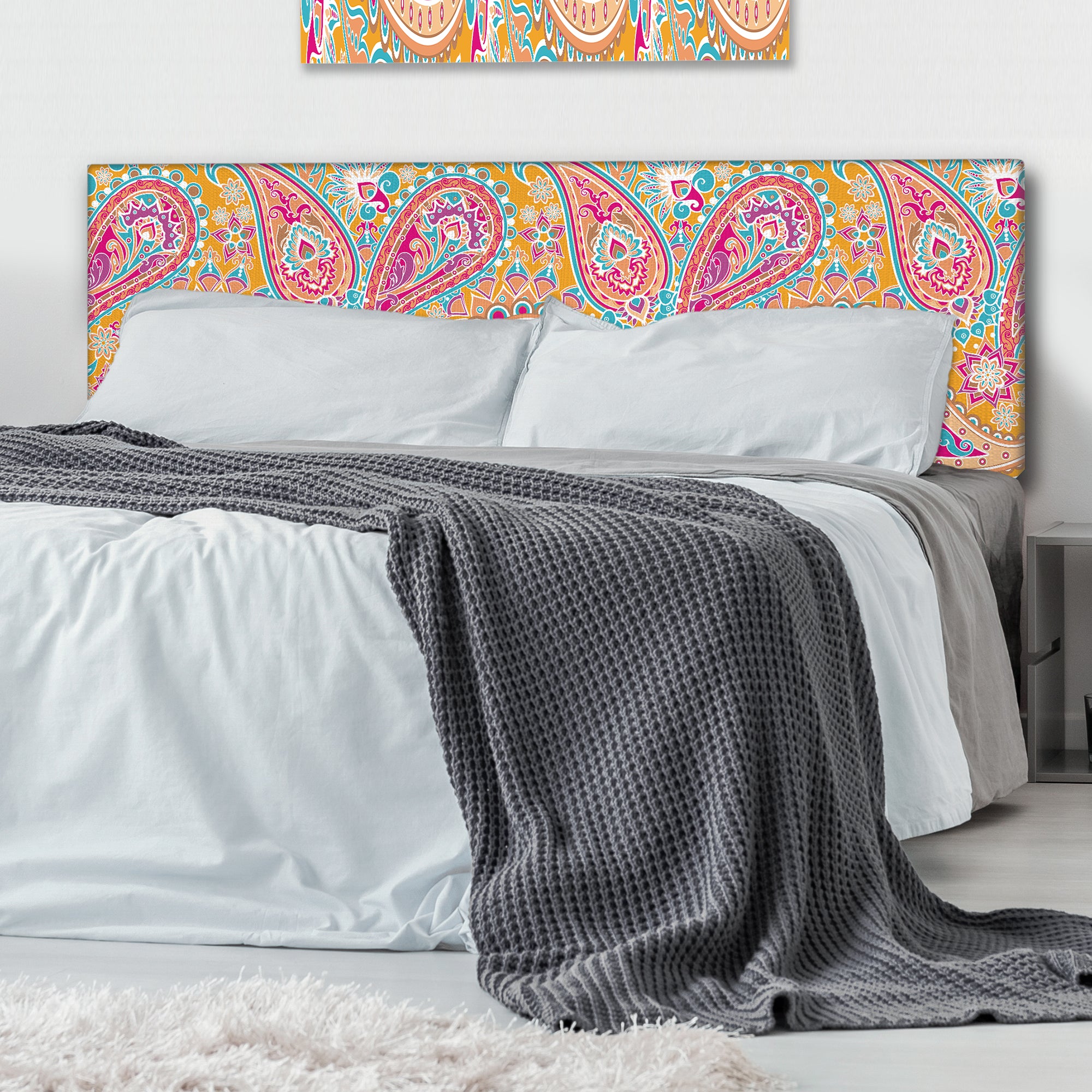 Pattern Based on Paisley upholstered headboard