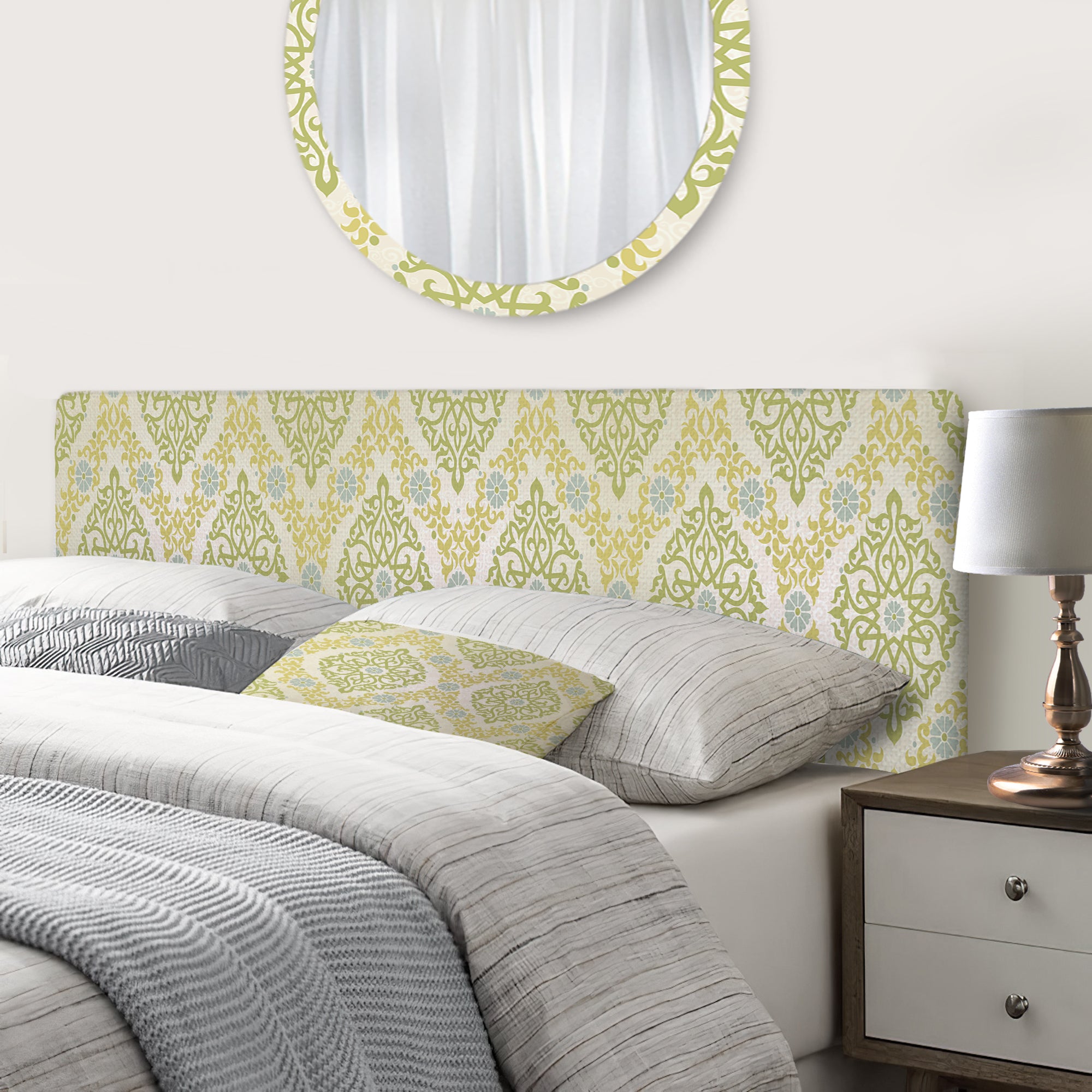 Pattern in Eastern Style upholstered headboard