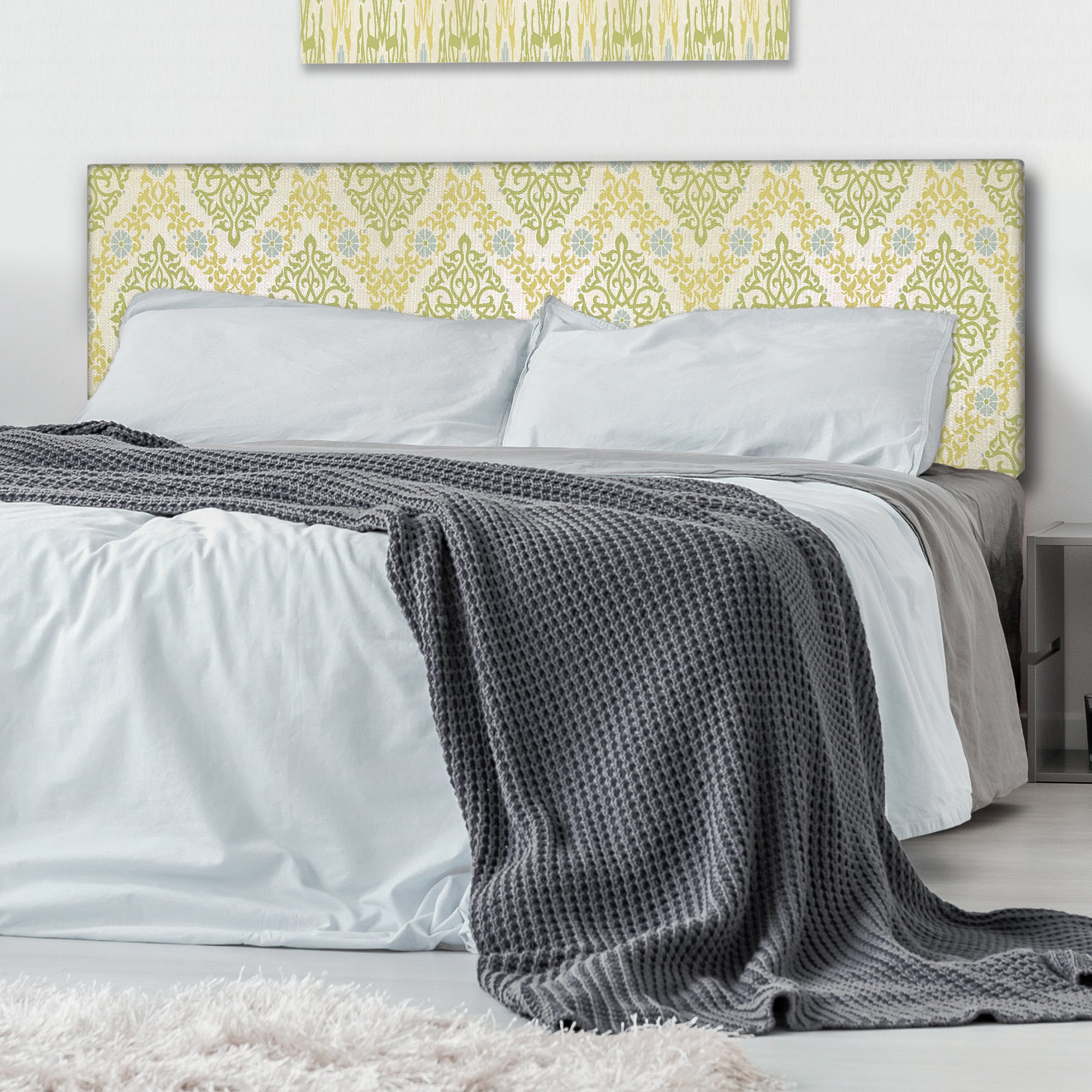 Pattern in Eastern Style upholstered headboard